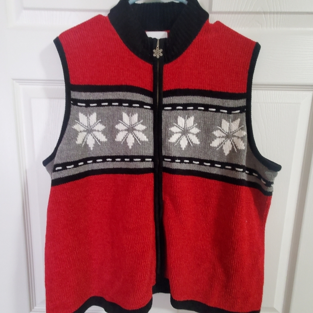 Breckenridge Sweater Vest. 2x Christmas. Snowflakes.